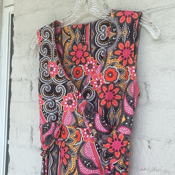 PrAna Breathe Twist Front Pink/Black Print Athletic Sleeveless Dress Size Small - Picture 5 of 11